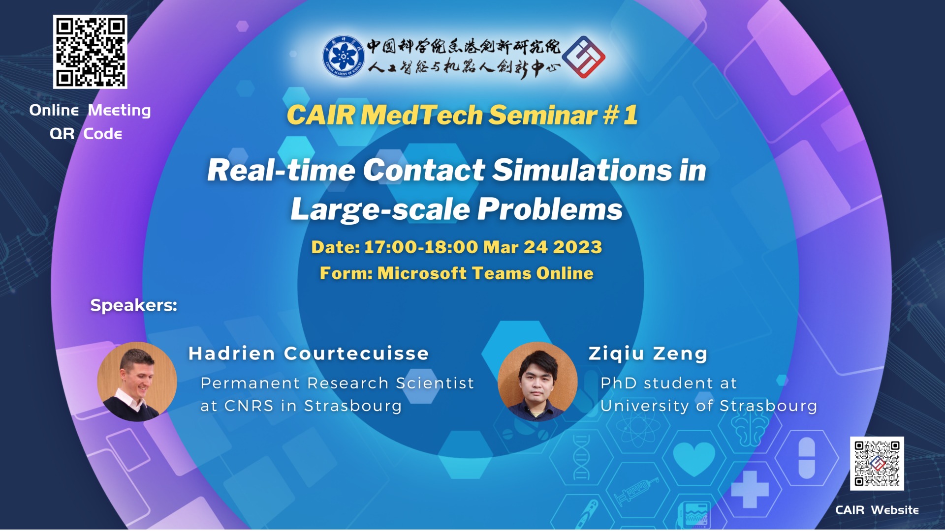 CAIR Medtech Seminar #1 : Real-time contact simulations in large-scale problems